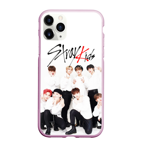 Чехол для iPhone 11 Pro матовый Stray kids, цвет розовый