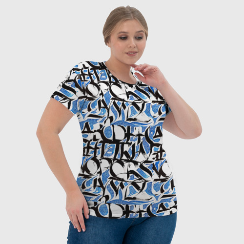 Женская футболка 3D с принтом Граффити (алфавит), фото #4