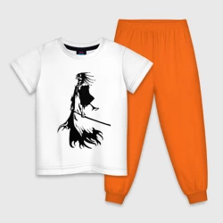 Детская пижама с белой футболкой Кенпачи капитан одиннадцатого отряда из аниме блич