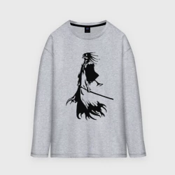 Женский лонгслив oversize хлопок Кенпачи капитан одиннадцатого отряда из аниме блич