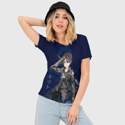 Женская футболка 3D Slim Черный мечник Кирито - фото 2