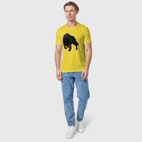 Мужская футболка хлопок Черный Волк, цвет желтый - фото 5