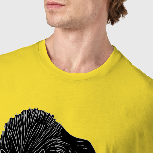Мужская футболка хлопок Черный Волк, цвет желтый - фото 6