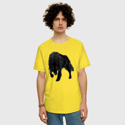 Мужская футболка хлопок Oversize Черный Волк - фото 2