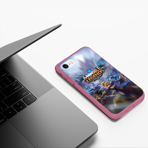 Чехол для iPhone 7/8 матовый Mobile Legends, цвет малиновый - фото 5