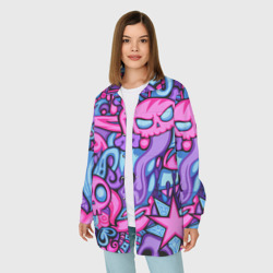 Женская рубашка oversize 3D Граффити монстры - фото 2