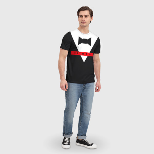 Мужская футболка 3D с принтом Hitman III, вид сбоку #3