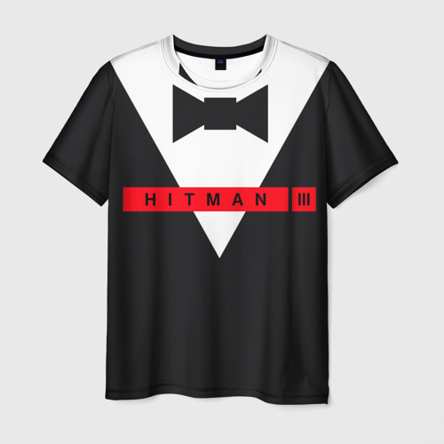 Мужская футболка 3D с принтом Hitman III, вид спереди #2