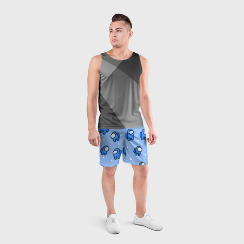 Мужские шорты спортивные Among Us - Синий цвет, цвет 3D печать - фото 4