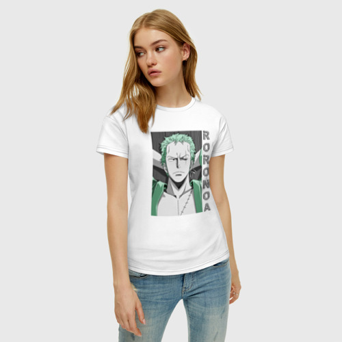 Женская футболка хлопок Ророноа, цвет белый - фото 3
