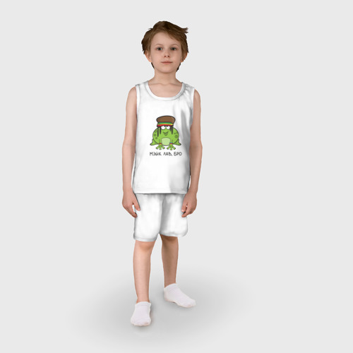 Детская пижама с шортами хлопок Мэйк лав, бро - Растаман - фото 3