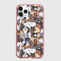 Чехол для iPhone 11 Pro Max матовый Dogs паттерн 