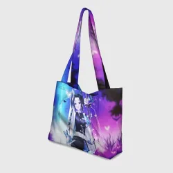 Пляжная сумка 3D Шинобу Кочо Kimetsu no Yaiba neon butterfly - фото 2