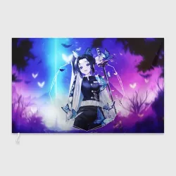 Флаг 3D Шинобу Кочо Kimetsu no Yaiba neon butterfly