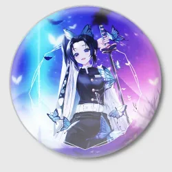 Значок Шинобу Кочо Kimetsu no Yaiba neon butterfly
