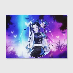 Холст прямоугольный Шинобу Кочо Kimetsu no Yaiba neon butterfly - фото 2