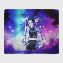 Плед 3D Шинобу Кочо Kimetsu no Yaiba neon butterfly