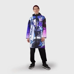 Дождевик унисекс 3D Шинобу Кочо Kimetsu no Yaiba neon butterfly - фото 2