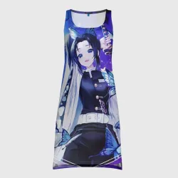 Платье-майка 3D Шинобу Кочо Kimetsu no Yaiba neon butterfly