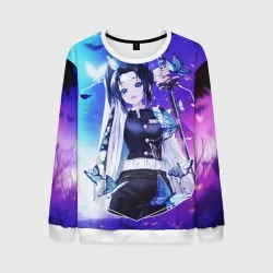 Мужской свитшот 3D Шинобу Кочо Kimetsu no Yaiba neon butterfly