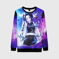 Женский свитшот 3D Шинобу Кочо Kimetsu no Yaiba neon butterfly