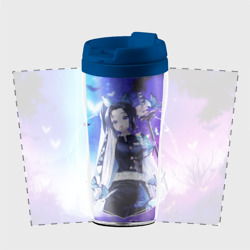 Термокружка-непроливайка Шинобу Кочо Kimetsu no Yaiba neon butterfly - фото 2