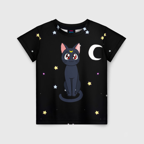 Детская футболка с принтом Луна, вид спереди №1