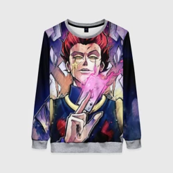 Женский свитшот 3D Хисока со светящейся картой в руках