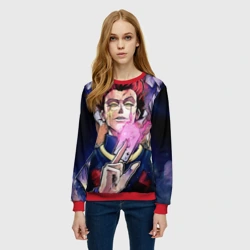 Женский свитшот 3D Хисока со светящейся картой в руках - фото 2
