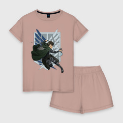 Женская пижама с шортами Атакующий Леви Аккерман