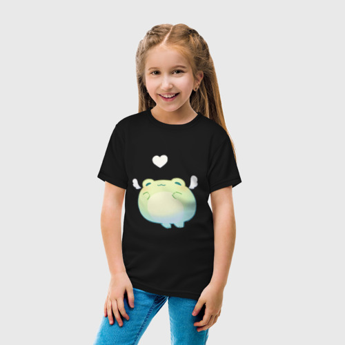 Детская футболка хлопок Воздушная лягушка, цвет черный - фото 5