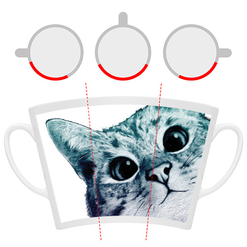 Кружка Латте с принтом Любопытный кот, фото #6