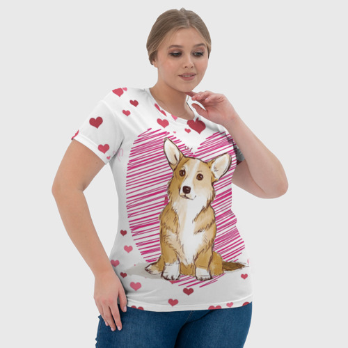 Женская футболка 3D с принтом Корги, фото #4