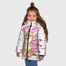 Зимняя куртка для девочек 3D Корги - фото 2