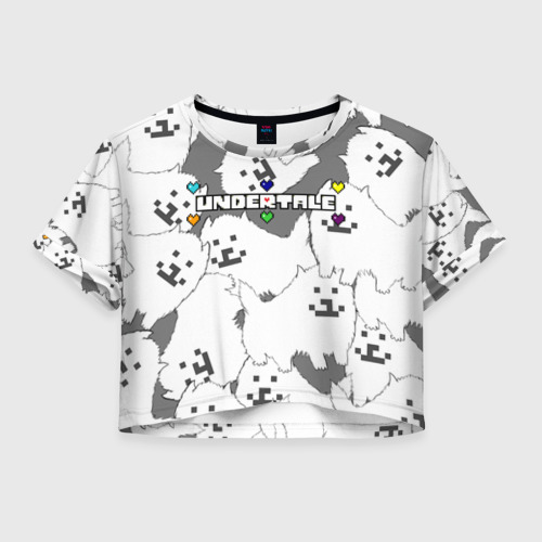 Женская футболка Crop-top 3D Undertale doggy, цвет 3D печать