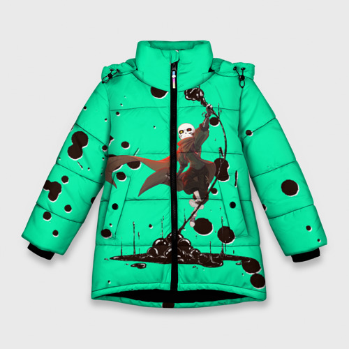 Зимняя куртка для девочек 3D с принтом Undertale, вид спереди #2