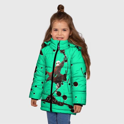 Зимняя куртка для девочек 3D с принтом Undertale, фото на моделе #1