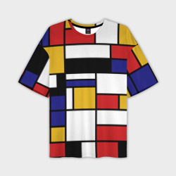 Color blocking – Мужская футболка oversize 3D с принтом купить со скидкой в -50%