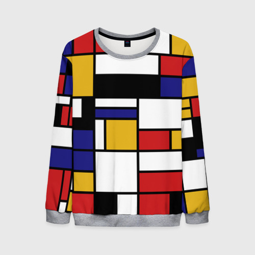 Мужской свитшот 3D Color blocking, цвет меланж