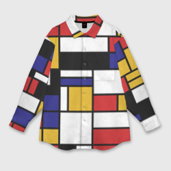 Женская рубашка oversize 3D Color blocking