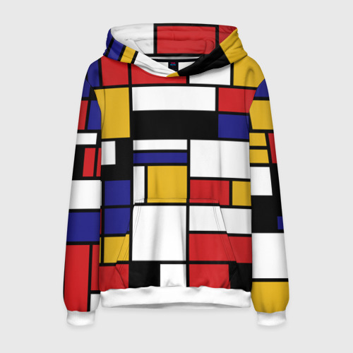 Мужская толстовка 3D Color blocking, цвет белый