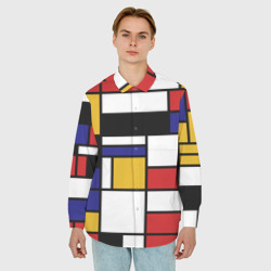 Мужская рубашка oversize 3D Color blocking - фото 2