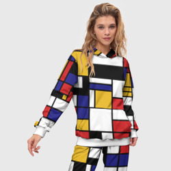 Женский костюм с толстовкой 3D Color blocking - фото 2