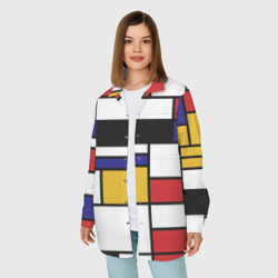 Женская рубашка oversize 3D Color blocking - фото 2