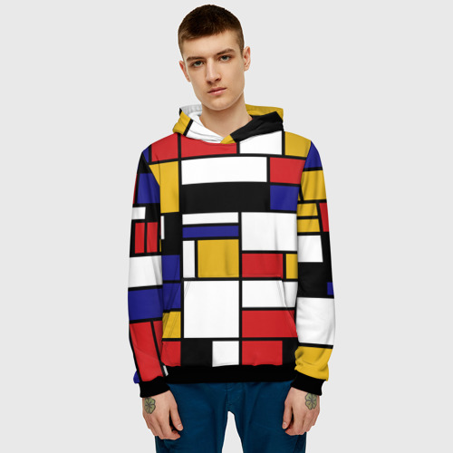 Мужская толстовка 3D Color blocking, цвет черный - фото 3