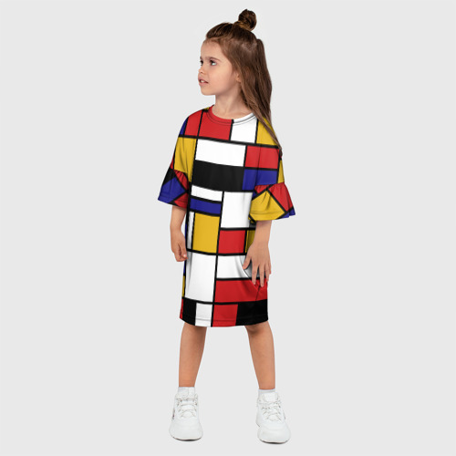 Детское платье 3D Color blocking, цвет 3D печать - фото 3