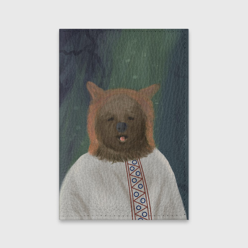 Обложка для паспорта матовая кожа Ужас советских детей - Медведь, цвет черный