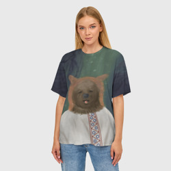 Женская футболка oversize 3D Ужас советских детей - Медведь - фото 2