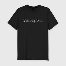 Мужская футболка хлопок Slim Children of Bodom Logo Дети озера Бодом