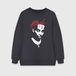 Женский свитшот oversize без начеса хлопок Playboi Carti Whole Lotta Red